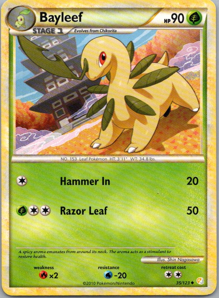 Pokemon TCG Bayleef 35/123 HeartGold SoulSilver MP