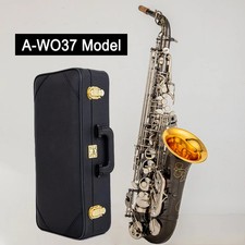 Japan WO37 Alto Saxophone Eb-flat Black nickel gold Sax With Case mouthpieces