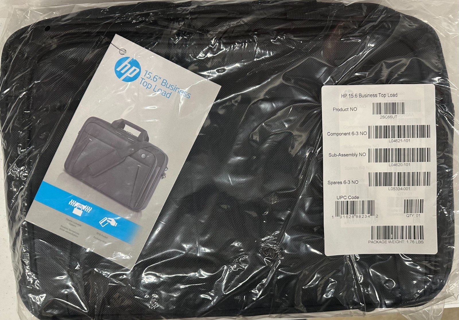 New HP Business Essential Top Load Case Black  15.6" Notebook Laptop Bag w/Strap