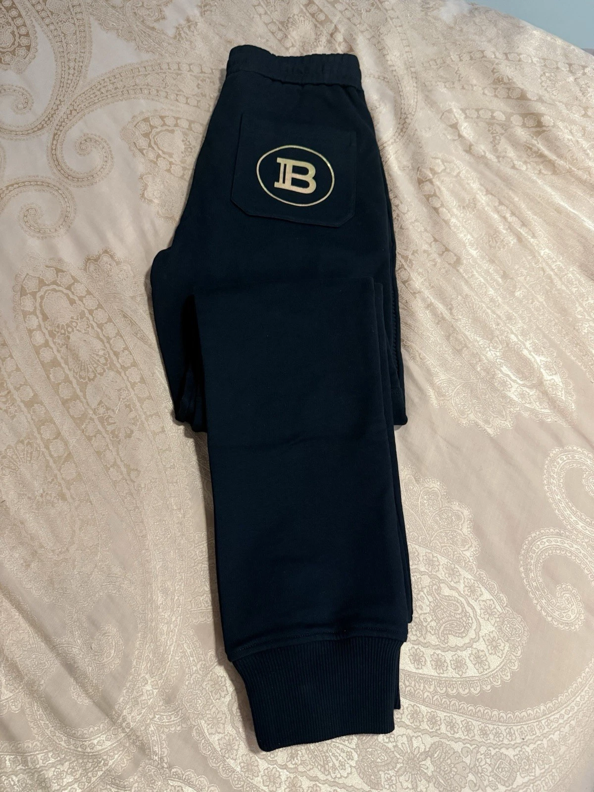 Balmain — Balmain Tapered Cotton-Jersey Cargo Black Sweatpants Sz S NWT $1295