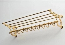 Train Wall Mounted Rack 24" Brass Polished French Coatrack Luggage Rack luxury