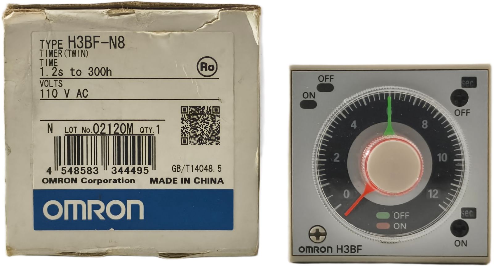 Omron Twin Timer Relais Multi-Relais 110VAC 1,2s à 300h H3BF-N8