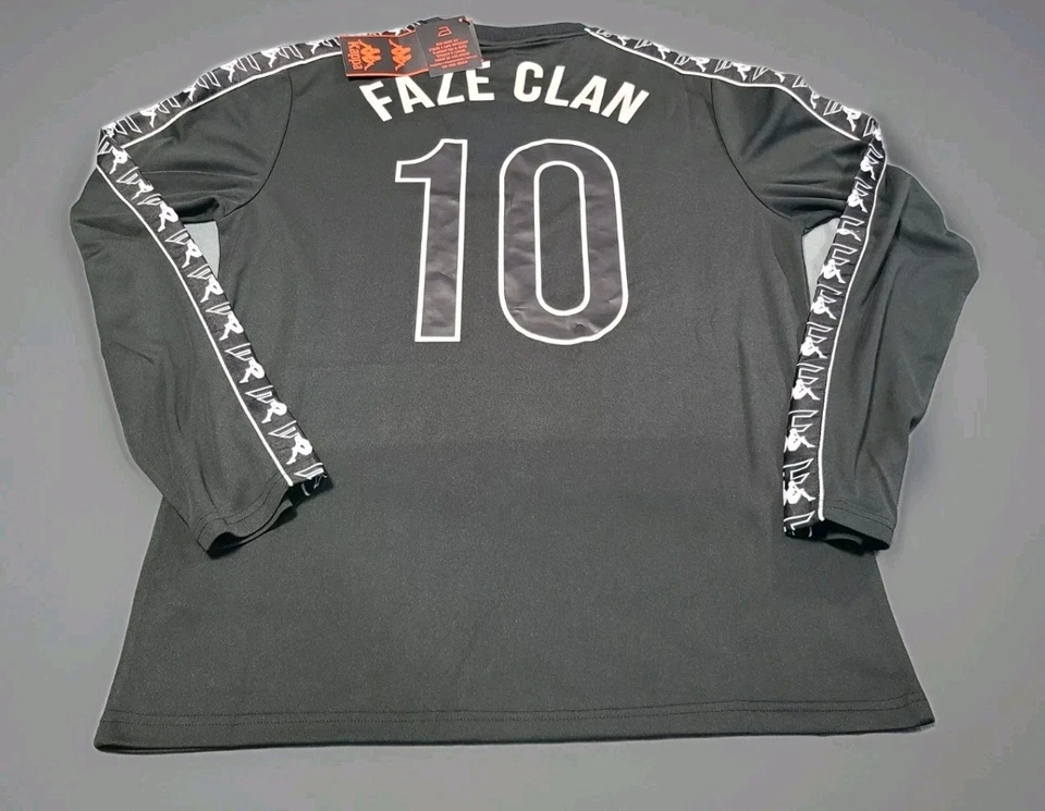 Kappa подлинный Faze Clan Flaz Джерси #10 черный мужской большой L/S легкий новый с Ярлыками - Изображение 2 из 4