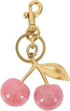 Cherry Rhinestone Bling Bow Bag Charm Keychain for Purse Handbag Women Gift