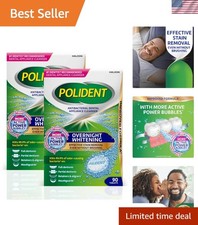 Overnight Whitening Antibacterial Dental Appliance Cleanser Tablets, 90 Count...