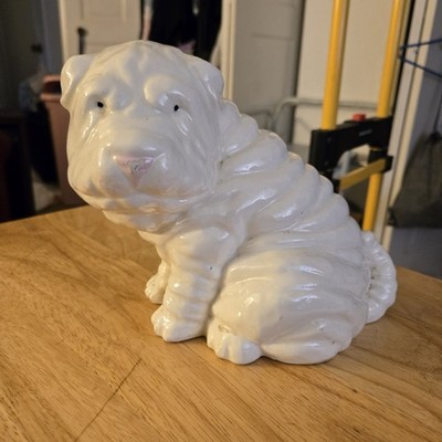Ceramic Chinese Shar-pei Dog Statue 6 1/2''