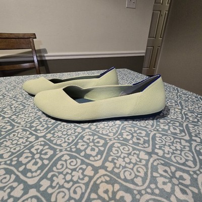 ROTHY'S The Flat Round Toe Knit Flats Light Green  Size 12 US Luxury Ballet Flat