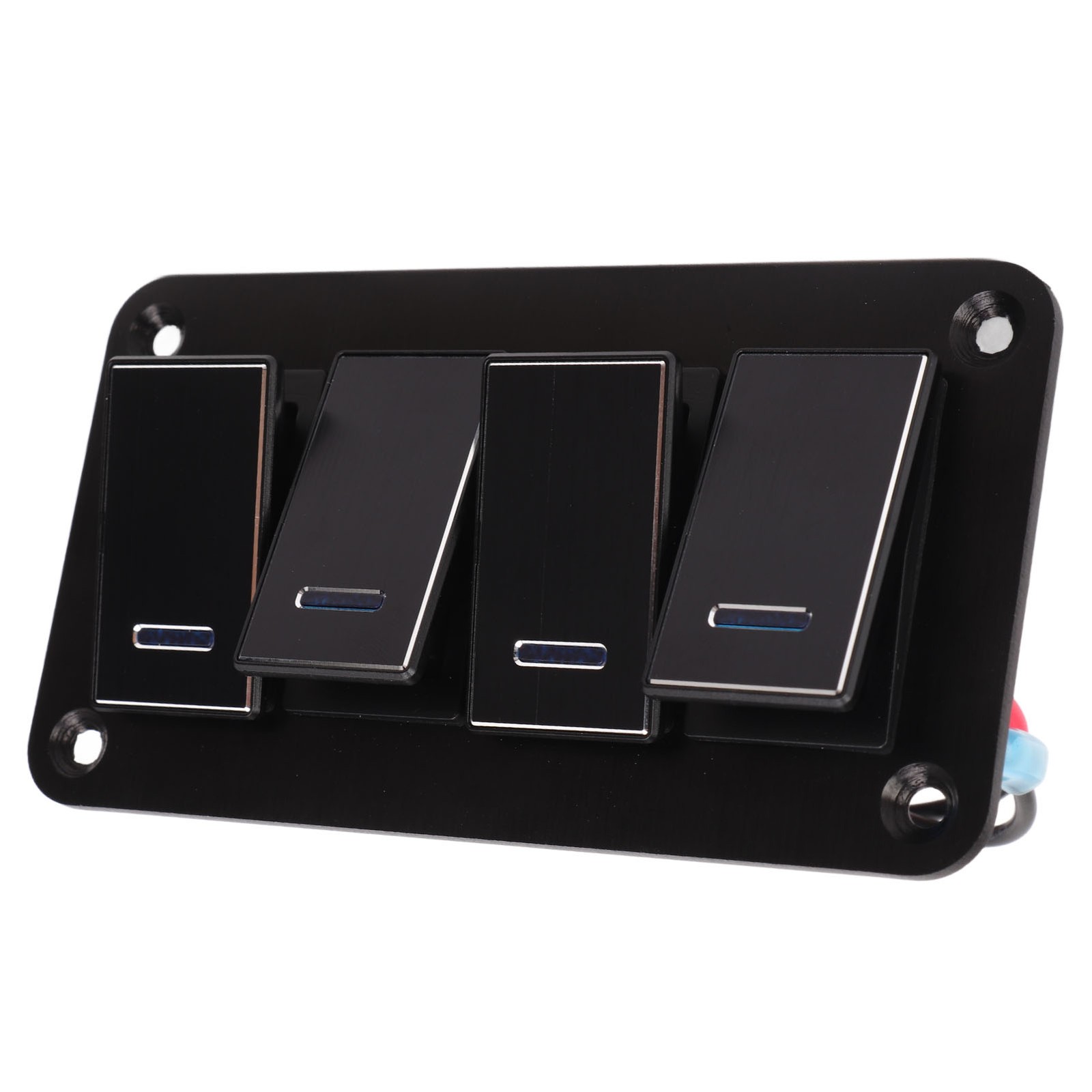 Rocker Switch Panel 4 Gang Waterproof 3 Pin On Off Prewired For Vehicle