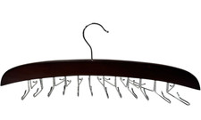 24-Hook Neck Tie Organizer Rack Wood Metal Hanging Closet Hanger