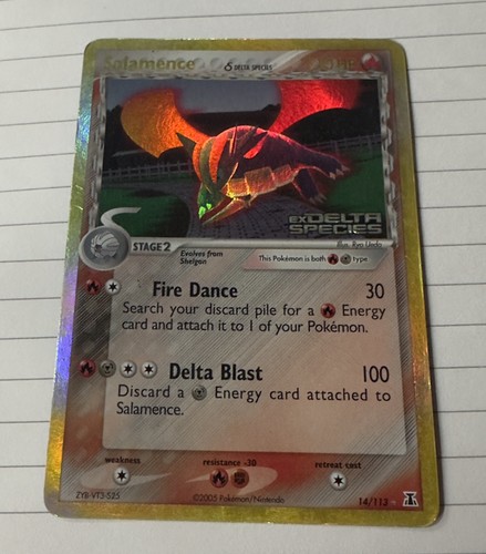 Salamence 14/113 EX Delta Species Reverse Holo Rare Stamped stamp
