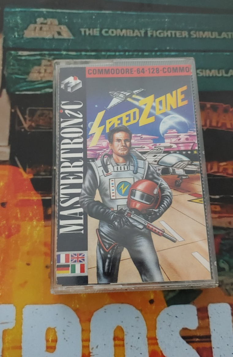 Speed Zone (Mastertronic 1985) Commodore C 64 (Tape, Manual, Box) works 8-bit