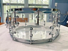 Brand New Crystal Clear 1/2  Thick Acrylic 14" X 6.5" Snare Drum