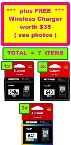 (1xPG-640XL) +(3xPG-640) +(3xCL-641) Canon Black & COLOUR Ink Cartridges  + FREE