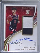 2020-21 Panini Immaculate Collegiate Rookie Gold 25/25 Josh Green Patch Auto zp1