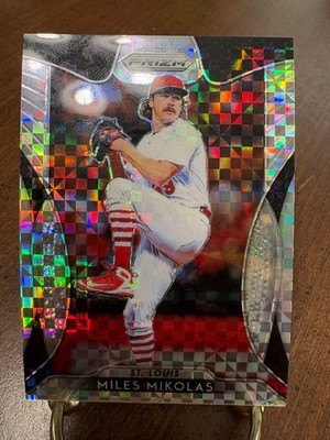 2019 Panini Prizm MILES MIKOLAS "Power Plaid" St. Louis Cardinals #26 36/75 Rare
