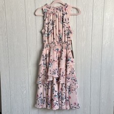 Eliza J Pink Sleeveless Floral Dress Size 8 NWT