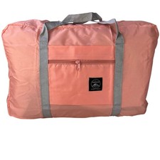 Travel Duffel Bag Peach Foldable Sports Gym Tote Sleepover Zip Lightweight New