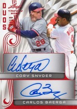 Carlos Baerga & Cory Snyder signed Baseball Card 2023 Leaf Trinity #DA4 LE 4/10