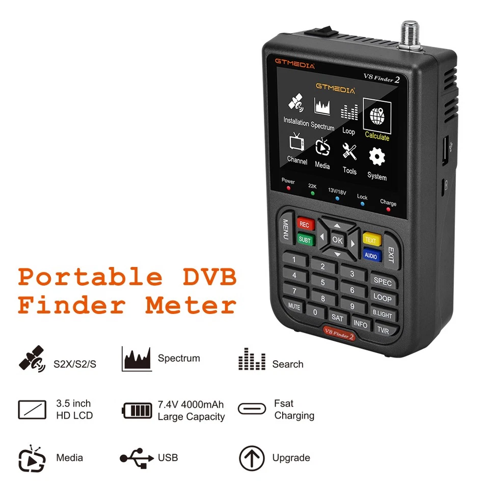 Profi GTMEDIA V8 Finder 2 Satfinder SAT-Messgerät DVB-S/S2/S2X Digital Sat Meter - Bild 2 von 4