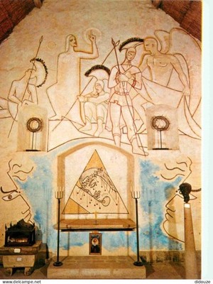Postcard - 91 - Milly la Foret - interior of the Chapel Saint Blaise decoration