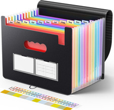 Accordion File Organizer, 13 Pockets Expanding File Folder, Portable Monthly Pap