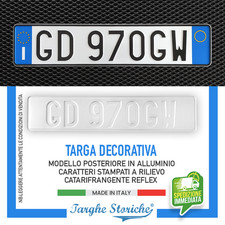 REPLICA TARGA AUTO POSTERIORE ITALIANA STAMPA IN RILIEVO | ART.102 D.LGS285/92