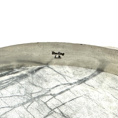 VTG Lenora Begay Navajo Sterling Silver Multi-Stone Cabochon Bangle Bracelet 6" - Picture 2 of 7