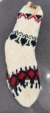 NEW Muk Luks Cabin Socks Slippers One Size Non Slip Cream Navy Red