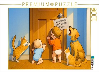 CALVENDO Puzzle Wenn Mutti mal kurz auf Toilette ist | 1000 Teile Lege-Größe 64x