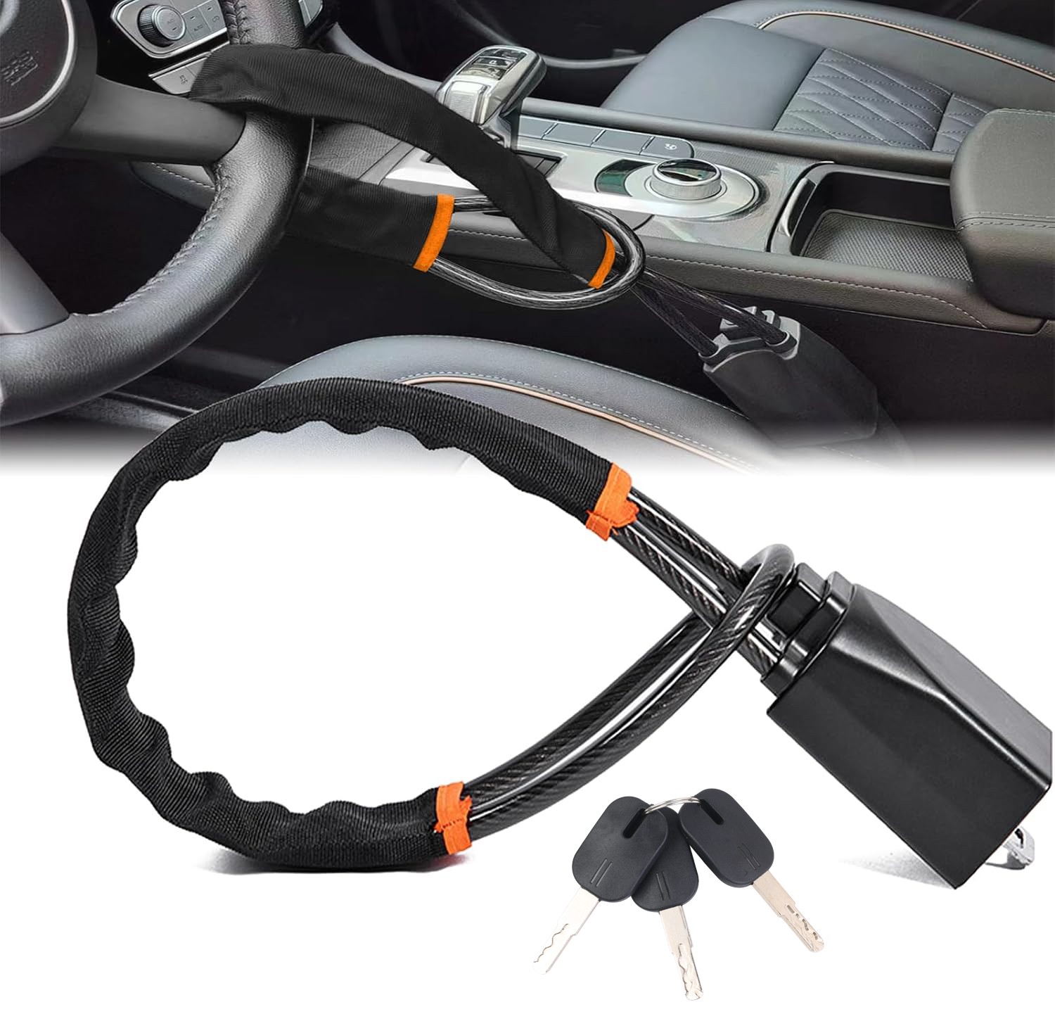 Seat Belt Steering Lock Wheel Lock Car Lock Steering Wheel Security Anti-Theft