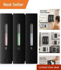Shampoo and Conditioner Dispenser - Wall-Mounted 3-Chamber Shower Soap Dispen...