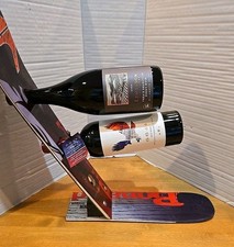 Skichair.com Reclaimed Snow Ski Wine Rack Holder Ski House USA (Wine Not Incl)