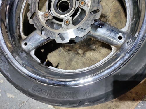 1999-2007 CHROME HAYABUSA OEM REAR WHEEL RIM BENT!!! - Picture 3 of 10