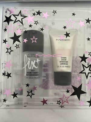 MAC Stars Of Skincare Kit Set , Prep + Prime Fix & Strobe Cream, NIB, Authentic
