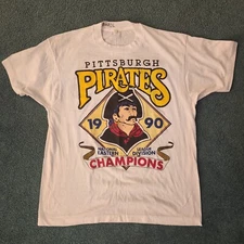 Vintage Pittsburgh Pirates 1990 Division Champs T-Shirt White AN45644