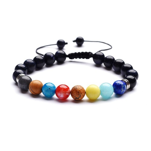 Unisex Stone Beaded Bracelet Chakra Yoga Bangles Universe Planets Bracelets 1Pc - Picture 11 of 32