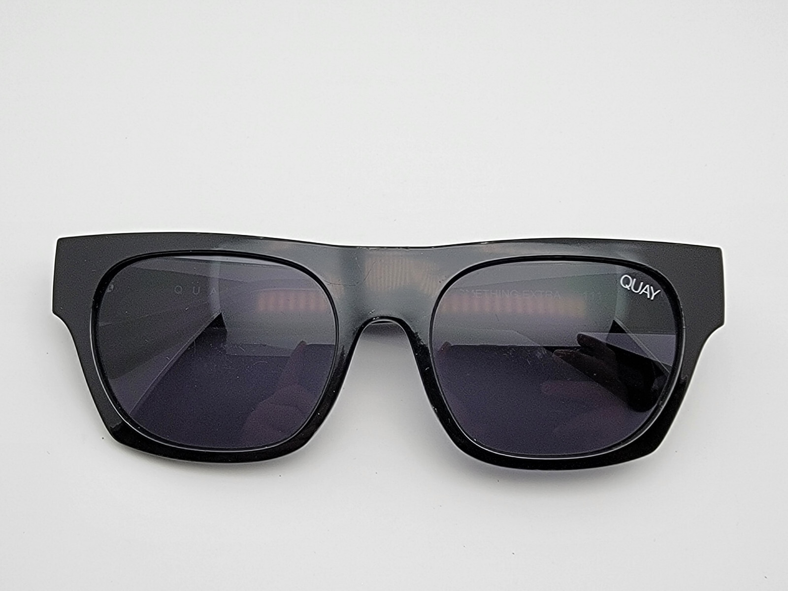 Quay Australia Something Extra Black Frame Smoke Grey Lens Sunglasses 54-16-140 AFTER HOURS Large Square Sunglasses for Women – QUAY main image 3