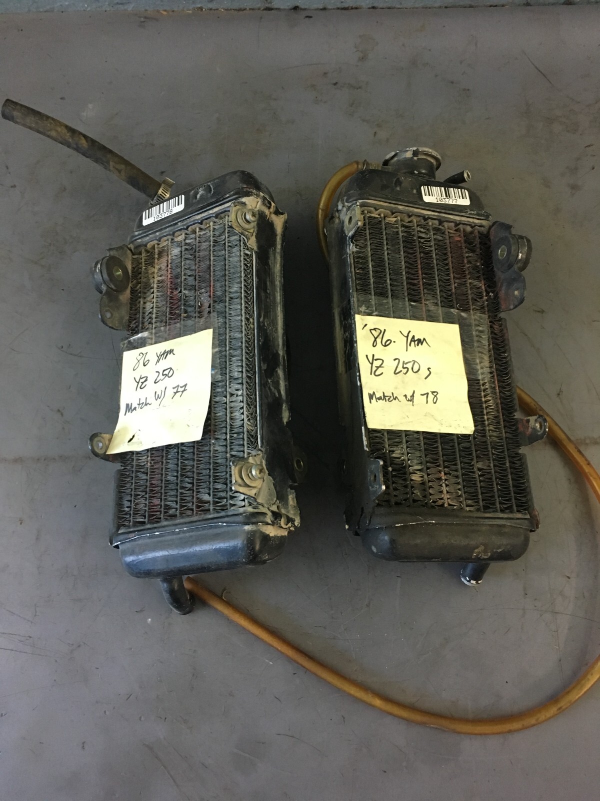 1986 8689 YZ250 YZ 250 OEM Radiator Coolant Reservoir Set Fill Cap