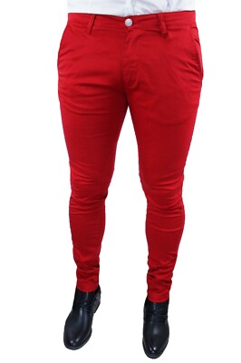 PANTALONE ESTIVO UOMO ROSSO BATTISTINI JEANS SARTORIALE SLIM FIT da 42 a 56  | eBay