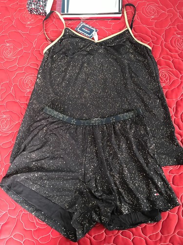 Tommy Hilfiger Sparkle Short & Camisole Black Pyjama Set Size XS New Box RRP £65 - Picture 4 of 12