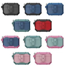 Secure Lock Rugged PC Full Body Protective Case for AirPods 4 3 2 1 Pro 2 1 Gen