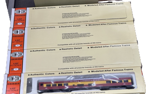 4 HO CON-COR ROYAL AMERICAN SHOWS PASSENGER CARS PUT TOGETHER KITS-FREE SHIP - Picture 2 of 3