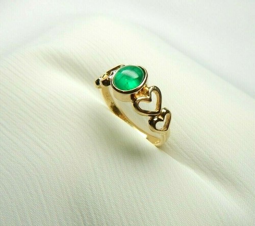 Colombian Muzo Emerald Ring Oval Shape 1.04 Cts 14K Gold Size 7.75 US Fine Jewls - Picture 7 of 12