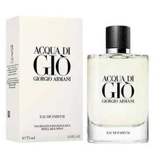 Acqua Di Gio by Giorgio Armani for Men EDP Spray, Refillable 2.5 oz/75ML Sealed