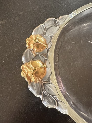 MIKASA Gilded Rose Crystal Oblong Canape Tray 15 3/4" Platter Roses - Picture 4 of 12