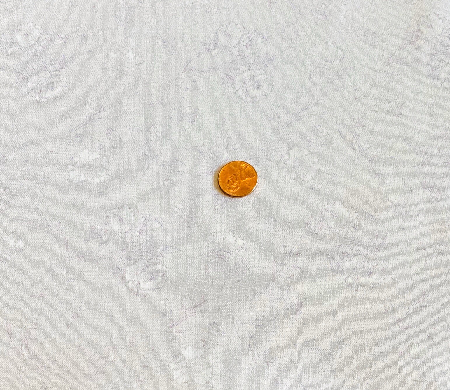 Pale Lavender White Floral On White Quilting Fabric By The 1/2 Yard eBay