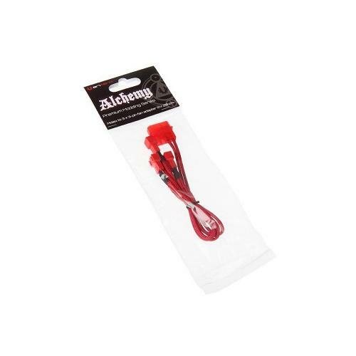 GN2976 BitFenixAlchemy Molex naar 3x 3-Pin 5V Adapter 20cm rood / rood - Afbeelding 1 van 1