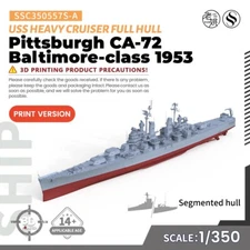 MRY-SFW 1/350 USS Pittsburgh CA-72 Baltimore-class Heavy Cruiser 1953 Full Hull