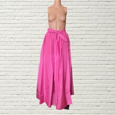 Vintage 60s Adolfo Swing Maxi Skirt Pink Taffeta Full Pleated Size Xs