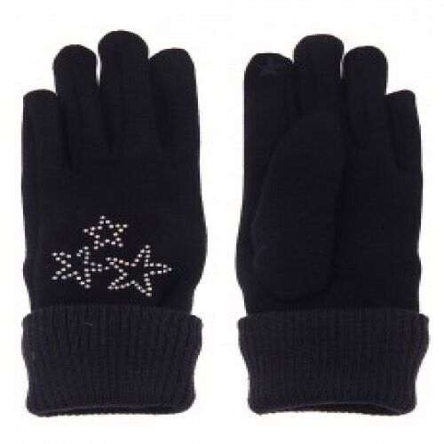 Lesli damskie rękawiczki zimowe ze strasem. Niebieski rozm. One Size do L/ XL - Zdjęcie 1 z 1